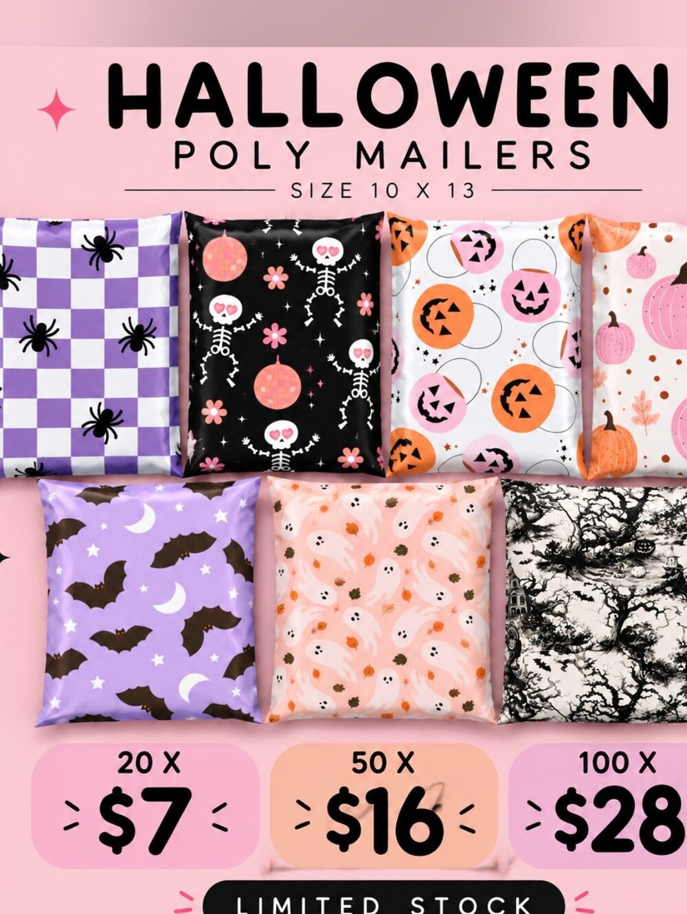 Halloween poly mialers bundle 10x13